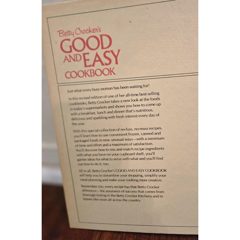 Vintage Betty Crocker's Good and Easy Cookbook 8th printing 1974‎